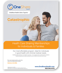Catastrophic health plans offered by Christian health ministries like OneShare are great ways to save money on health care.